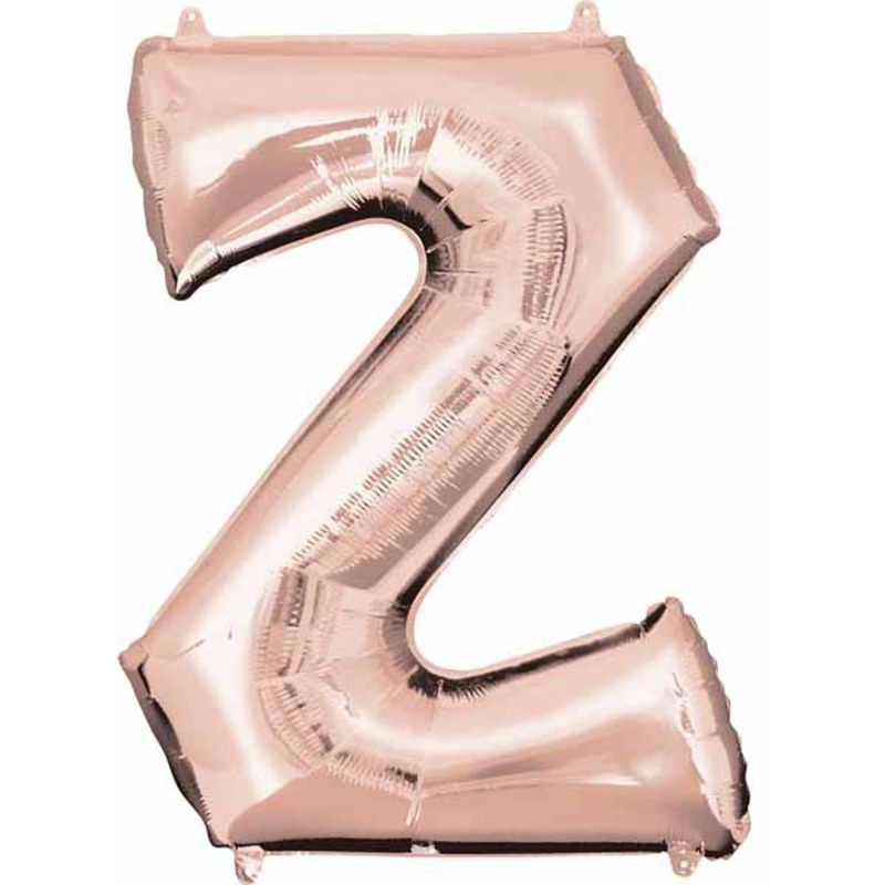 "Rose Gold Letter Z Shape Decoration - 33 Inches"