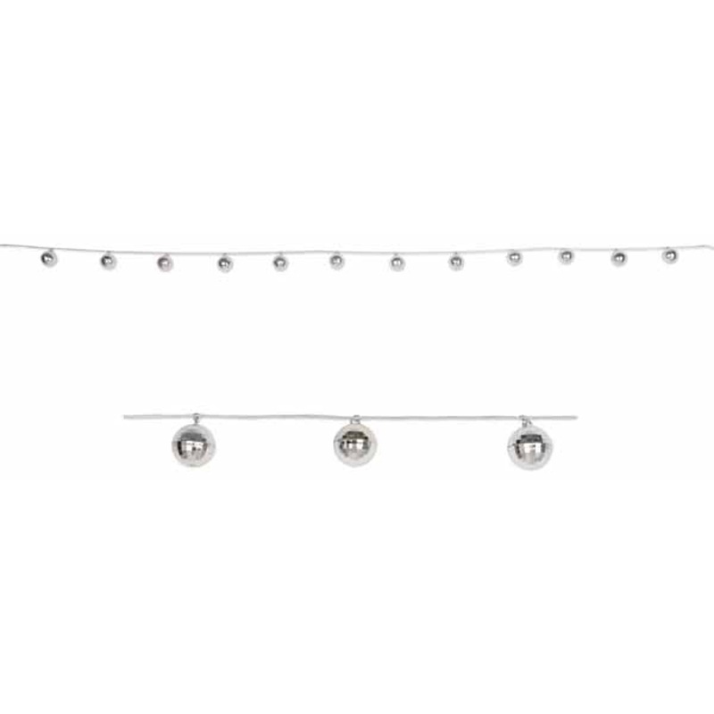 "Shiny Disco Ball Garland - 12 Balls"