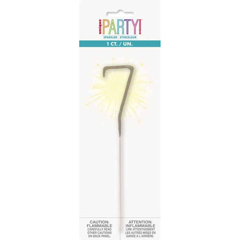 "Sparkling 7 Inch Number 7 Sparkler"