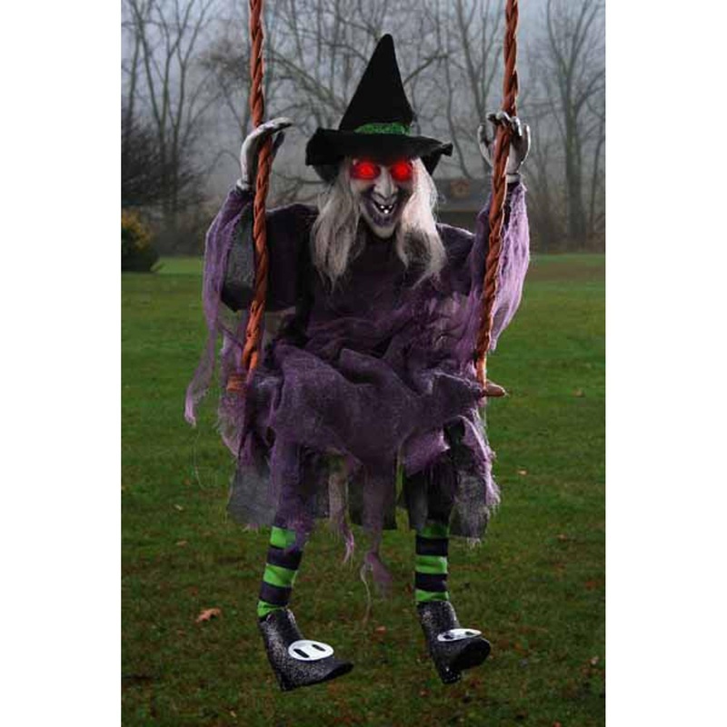 "Get Spooky With Our 36" Swinging Dead Light Up Witch!"