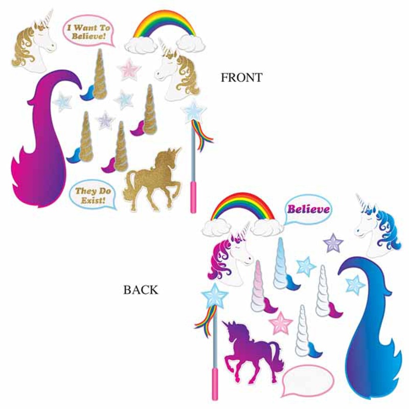 Unicorn Glitter Photo Booth Signs.