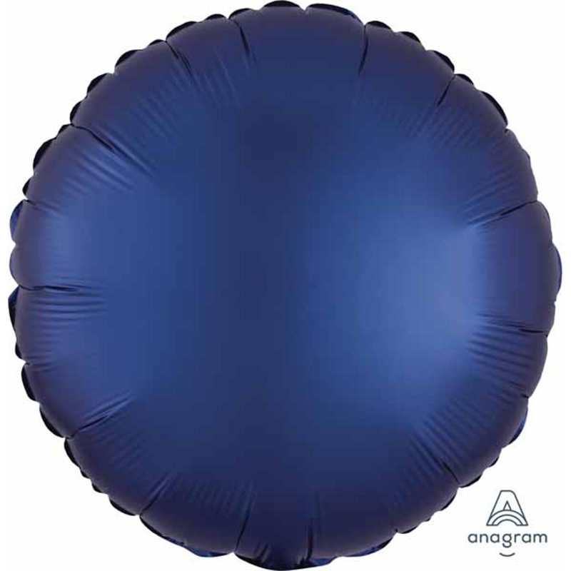 "Navy Satin Luxe Round Flat - 18""