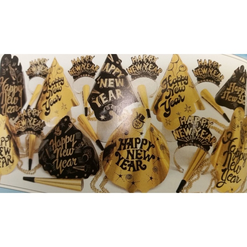 Twilight Party Kit for 50 Black & Gold - All-in-One New Year's Celebration Set