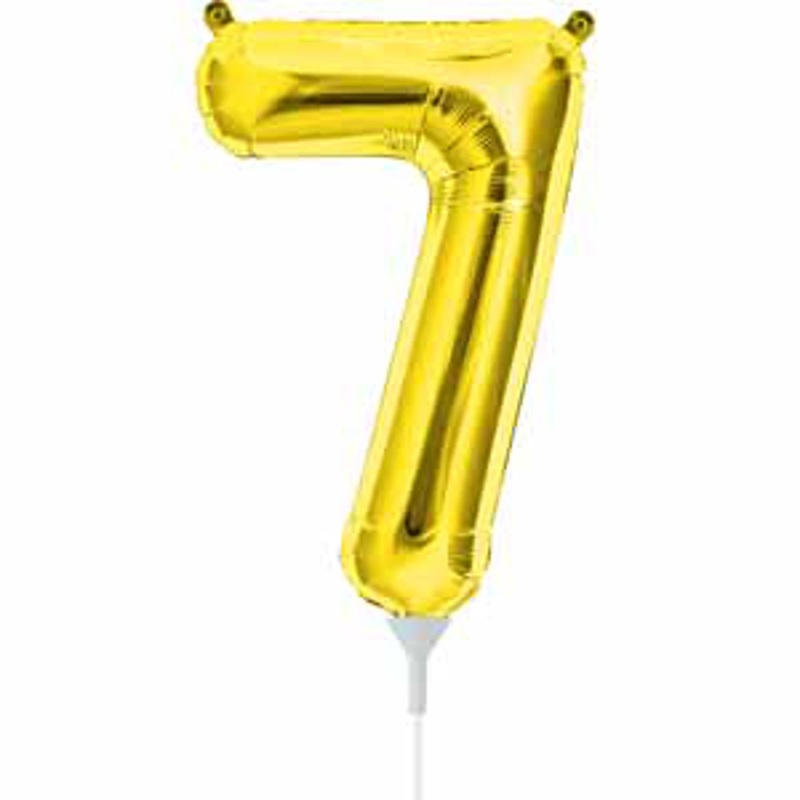 "Number 7 Gold Foil Balloon Kit - 16 Inch Packaged"