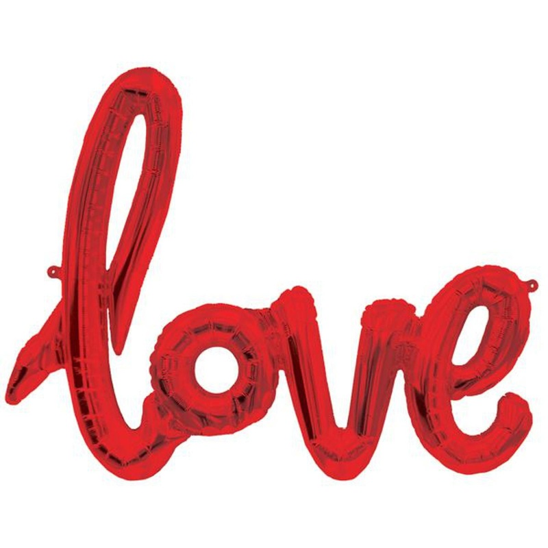 "Love" 40" Script Red Balloon Set