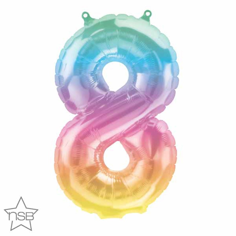 "Number #8 Jelli Ombre 16" Balloons (Pack Of 6)"