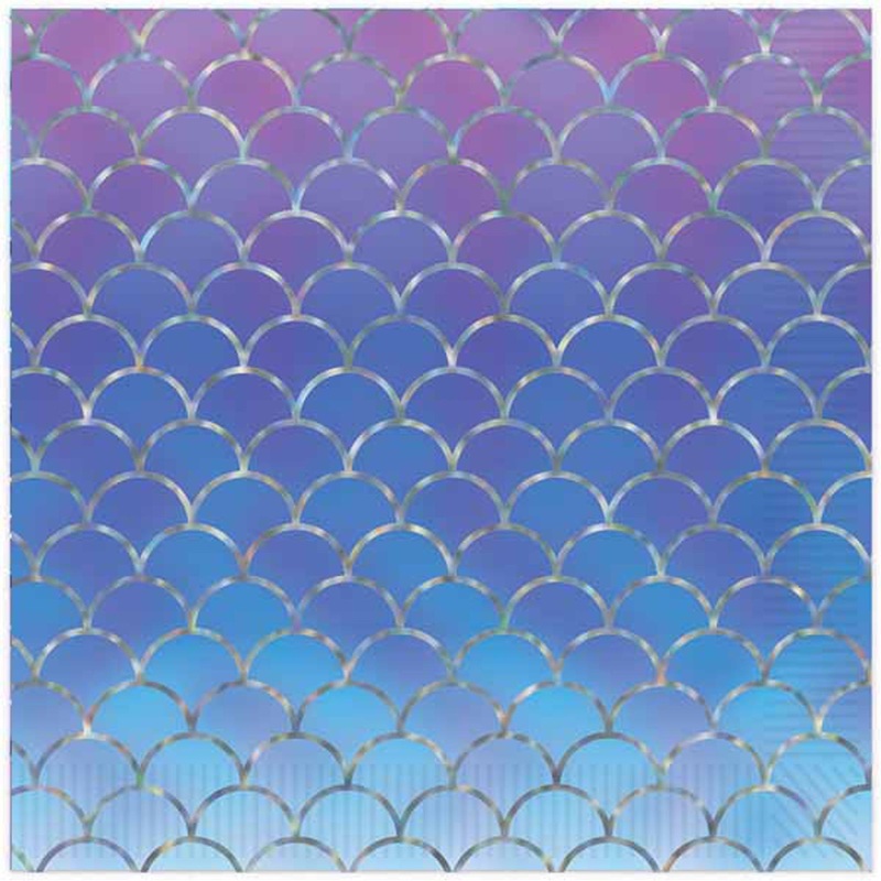 "Mermaid Scales Lunch Napkins - Pack Of 16"
