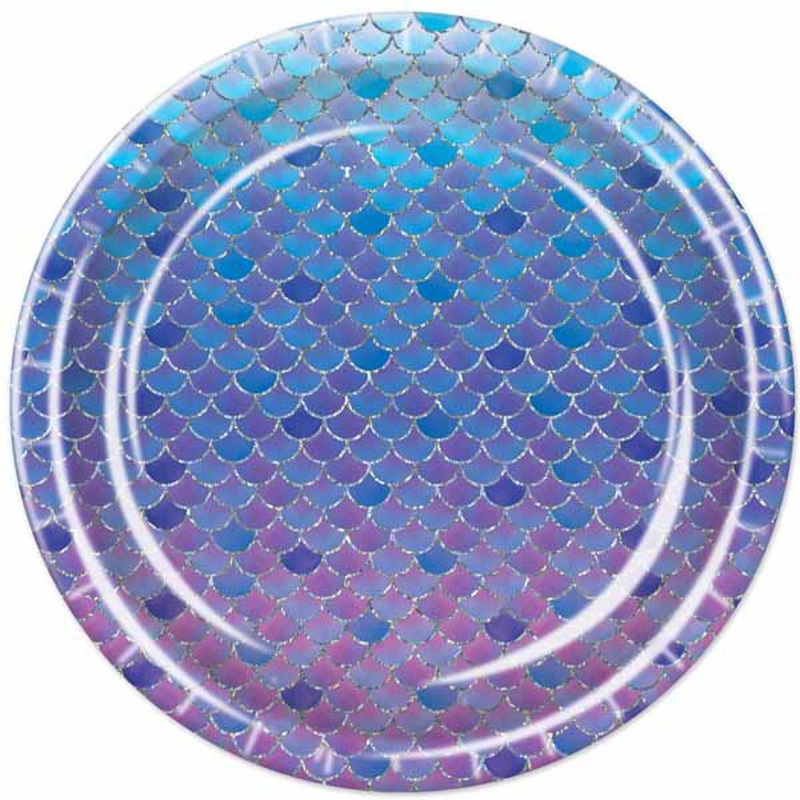 "Mermaid Scales 9" Plates - Pack Of 8"