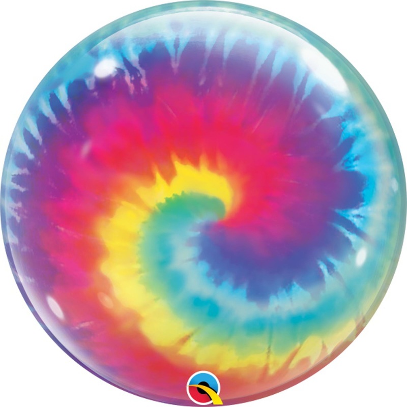 "Tie Dye Swirls Bubble Package - 22" Bubbles & Wands"
