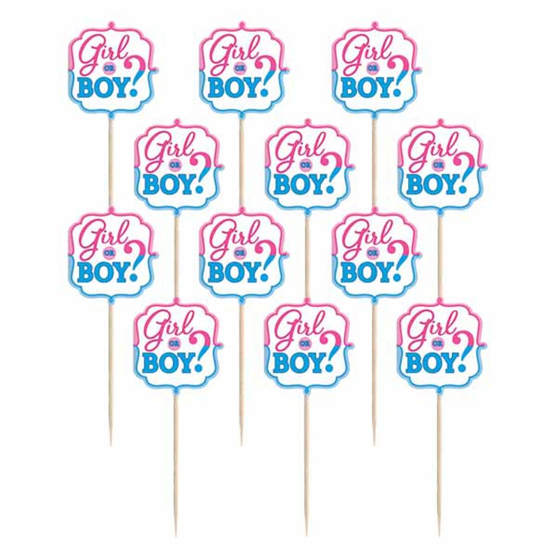 "Gender Reveal Party Picks - 36 Pack"