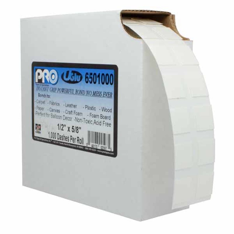 Uglu Dashes Adhesive Pack - 1000 Pre-Cut 1/2"X5/8" Dashes