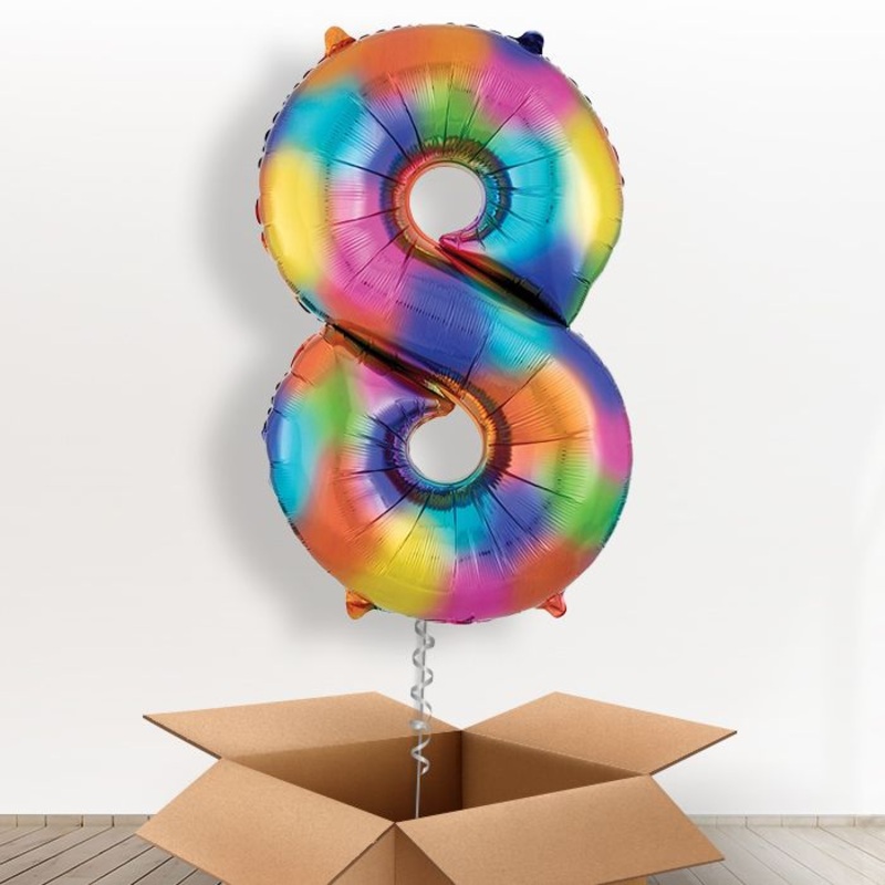 Number 8 Birthday Balloon in a Box