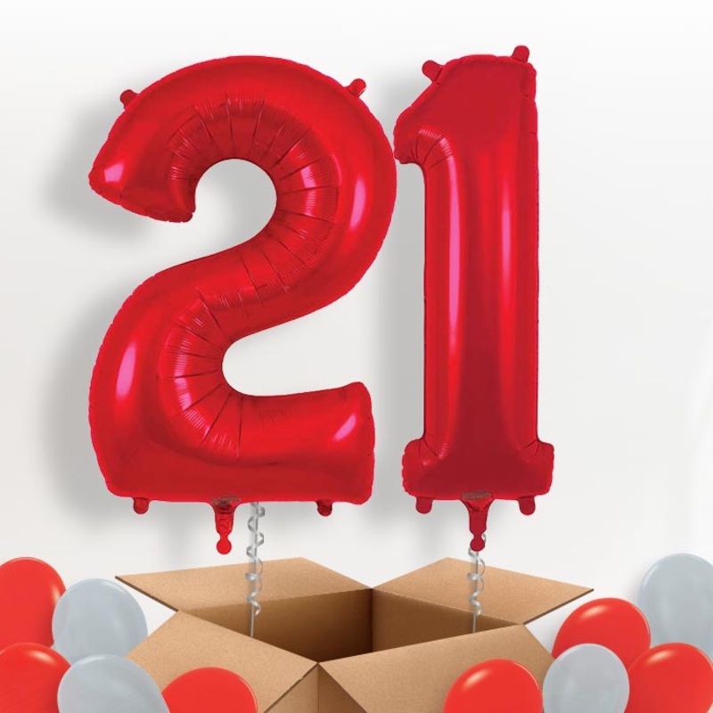 Red 21 Balloons in a Box