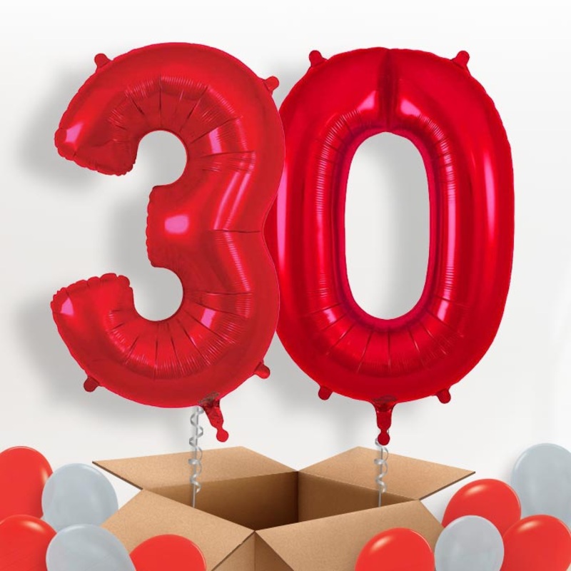 Red 30 Balloons in a Box