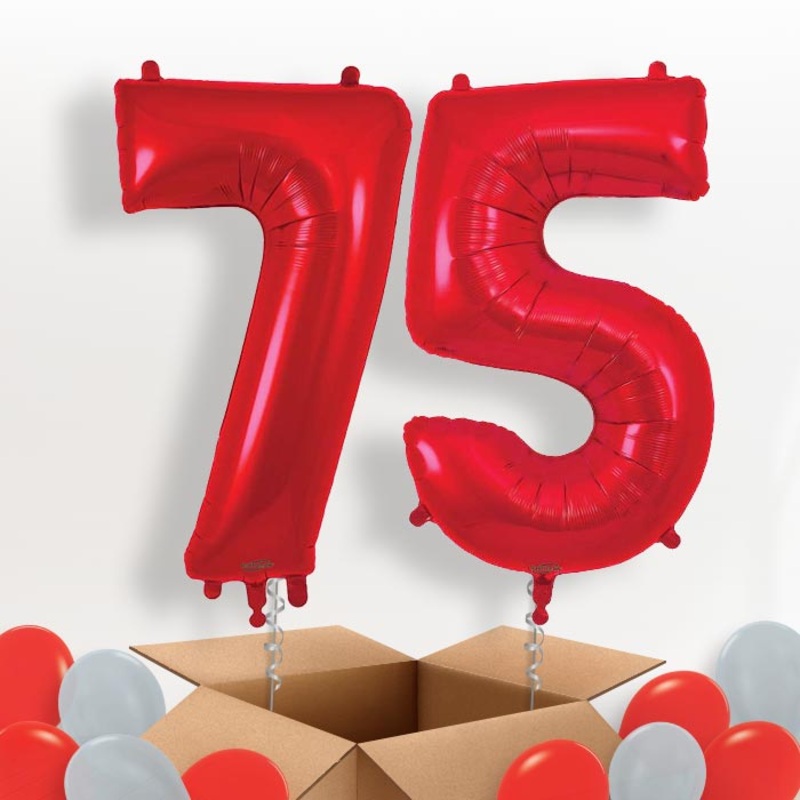 Red 75 Balloons in a Box