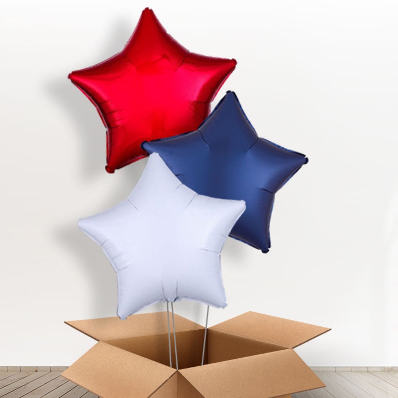 Red White and Blue Balloon Bouquet Stars