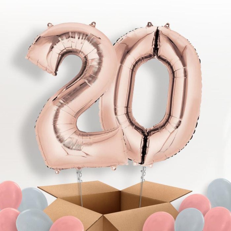Rose Gold 20 Balloons in a Box