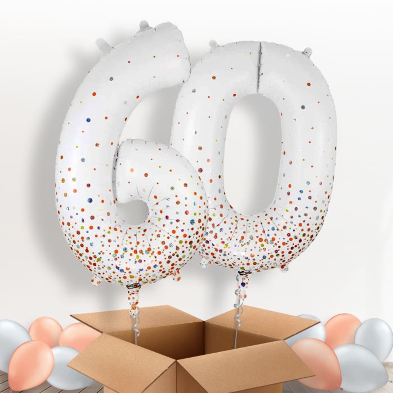 Rose Gold and White 60 Balloons in a Box