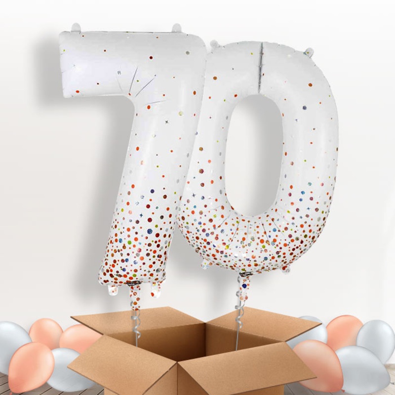 Rose Gold and White 70 Balloons in a Box