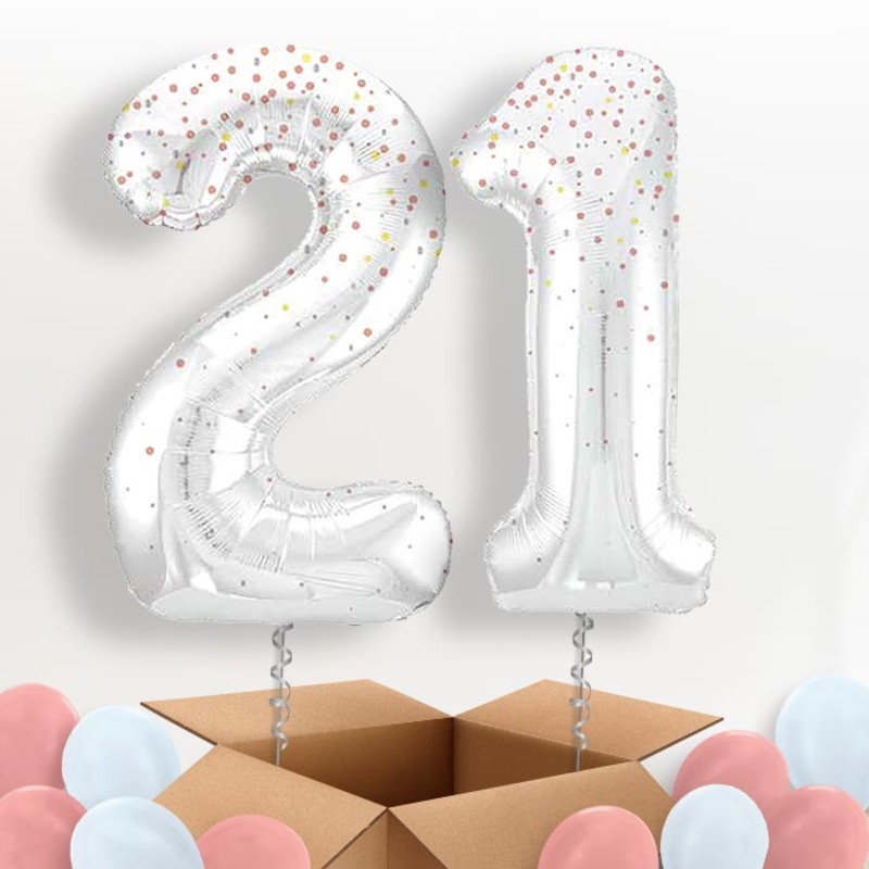 Rose Gold Dots 21 Balloons in a Box
