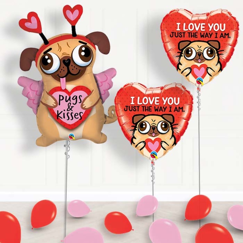 Pug Balloon Package Inflated Helium Balloons Delivered
