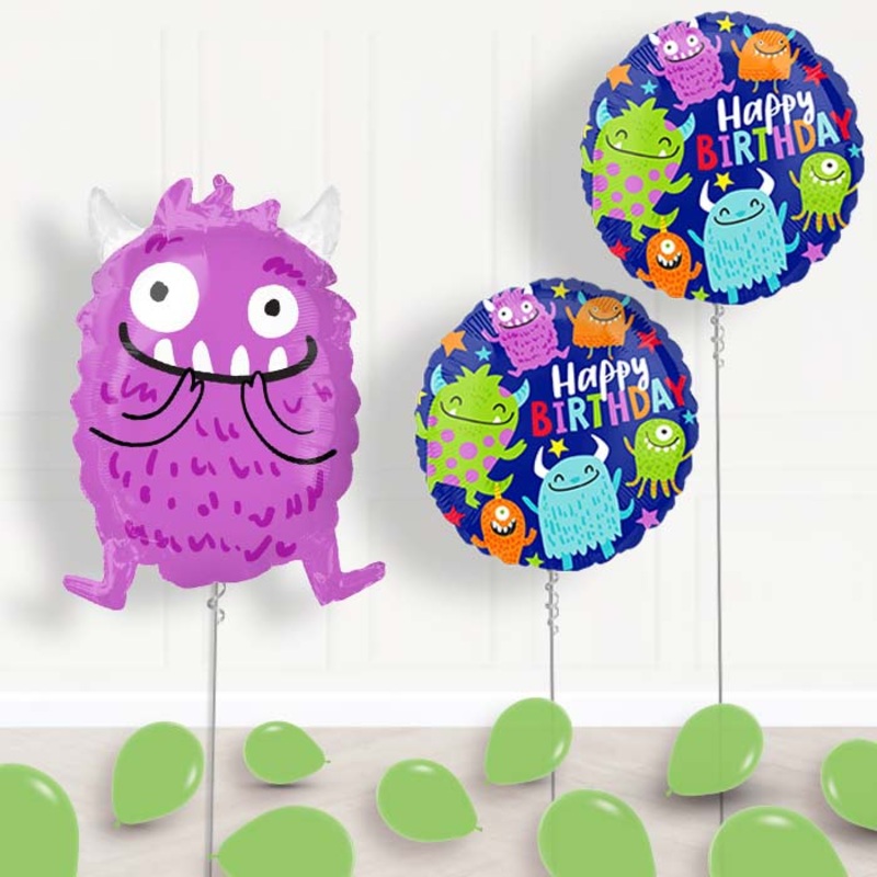 Purple Monster Balloon Package Delivered