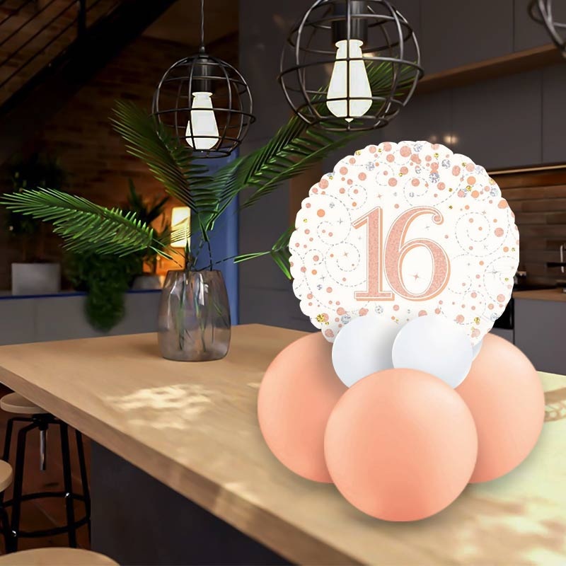 Rose Gold 16th Birthday Table Decorations