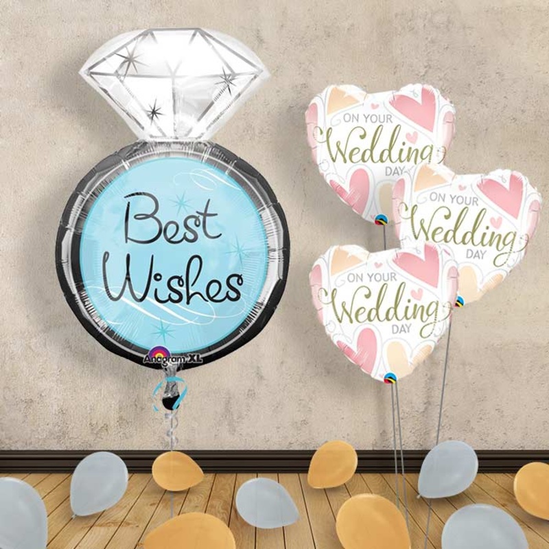 Personalised Balloon - Best Wishes Wedding Ring