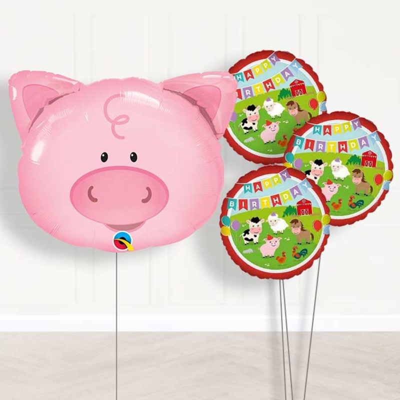 Pig Head Inflated Helium Balloons Delivered