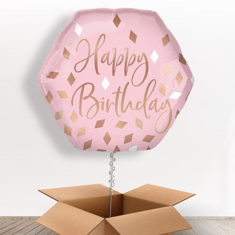 Pink and Rose Gold Balloons in a Box