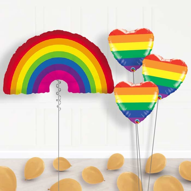 Rainbow Shaped Inflated Helium Balloons Delivered