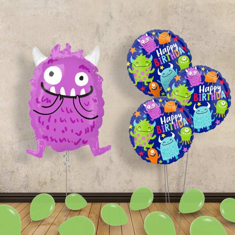 Purple Monster Balloon Bouquet Delivery