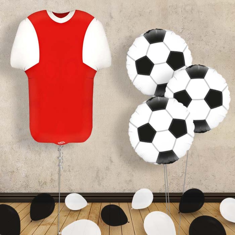 Red and White Football Shirt Balloon Bouquet