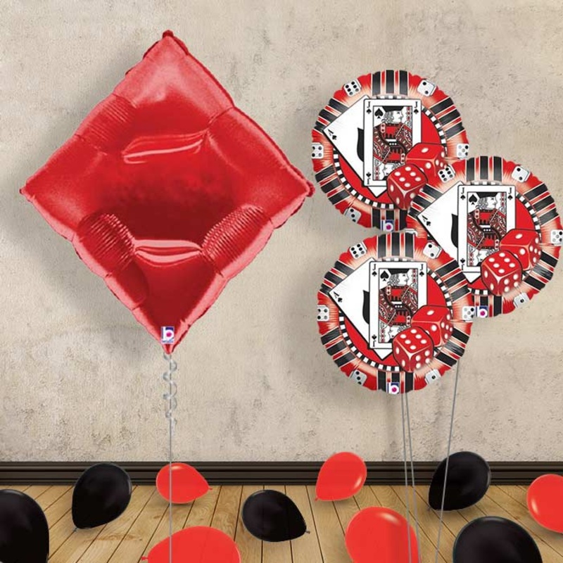 Red Diamond Inflated Helium Balloons Delivered