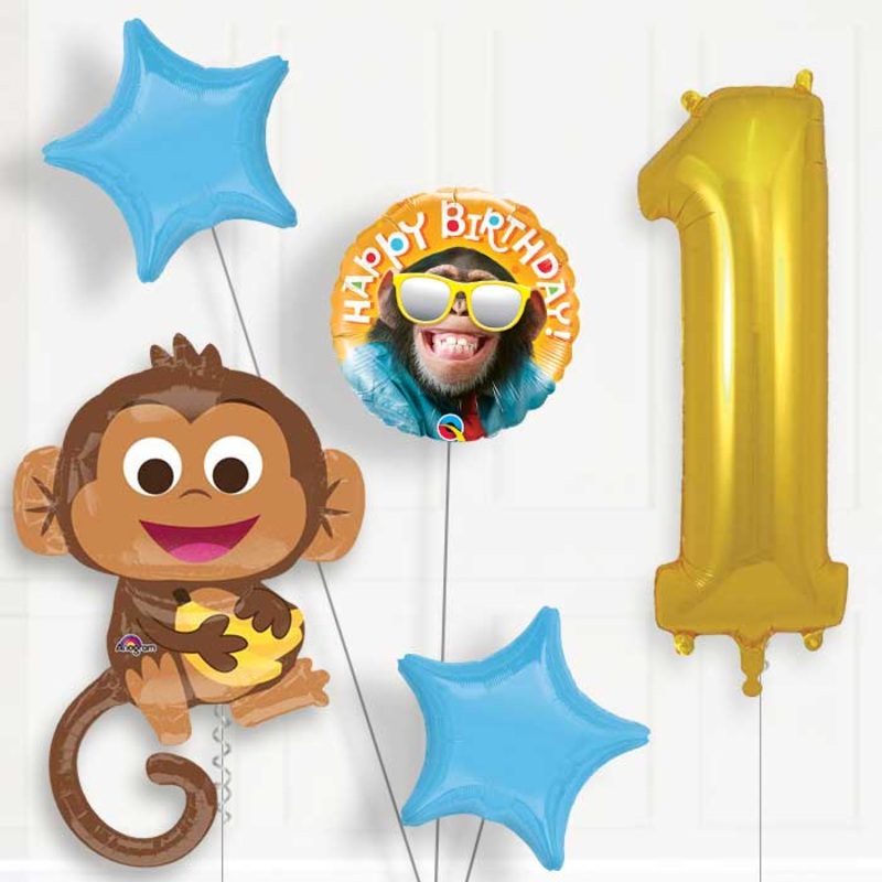 Monkey Helium Balloon Package 1st Birthday