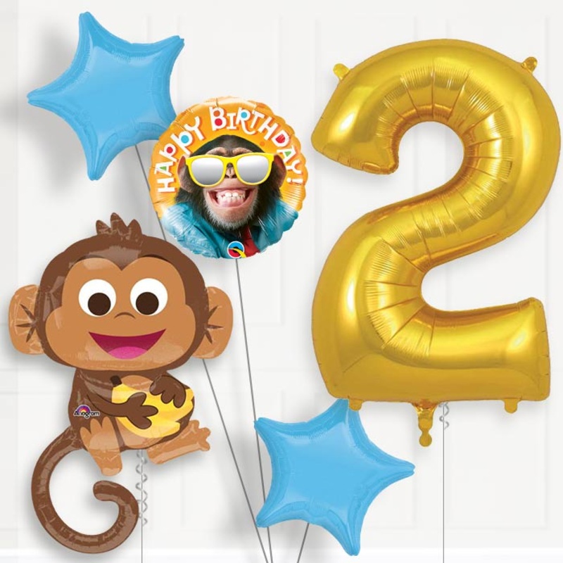 Monkey Helium Balloon Package 2nd Birthday