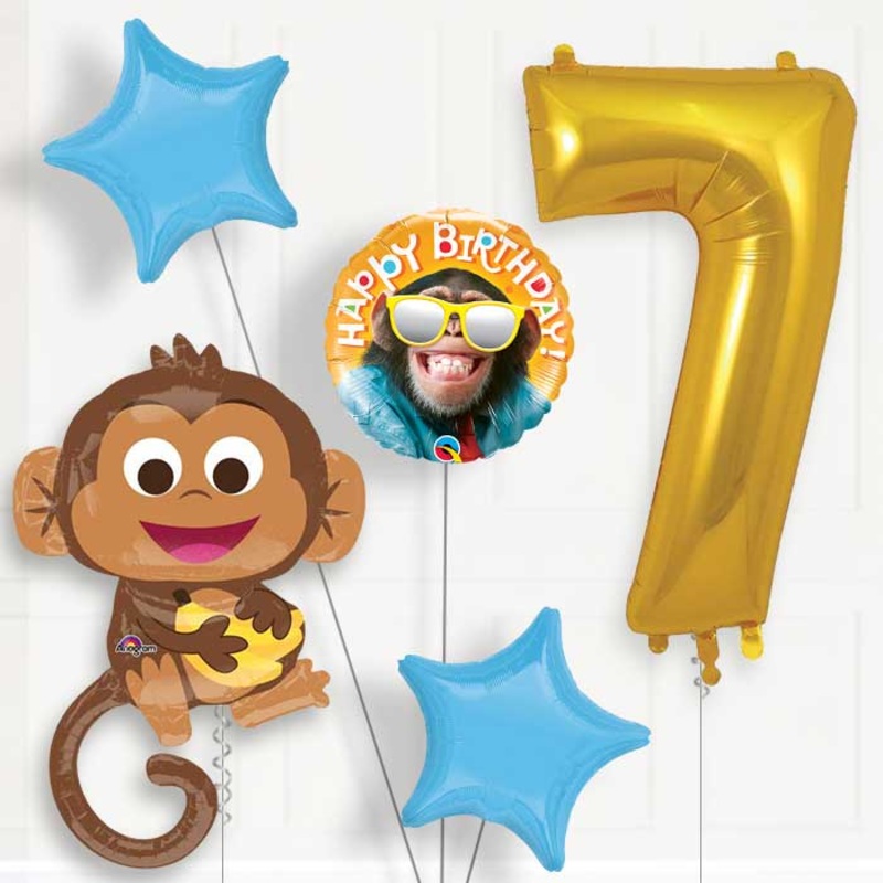 Monkey Helium Balloon Package 7th Birthday