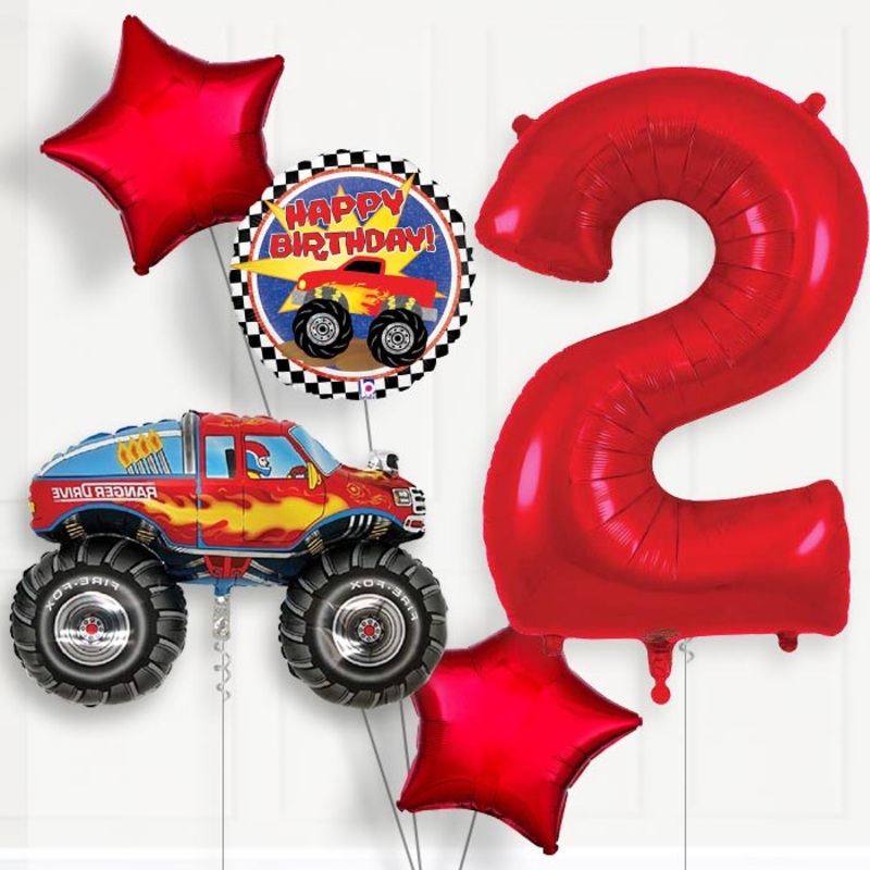 Monster Truck Helium Balloon Package 2nd Birthday