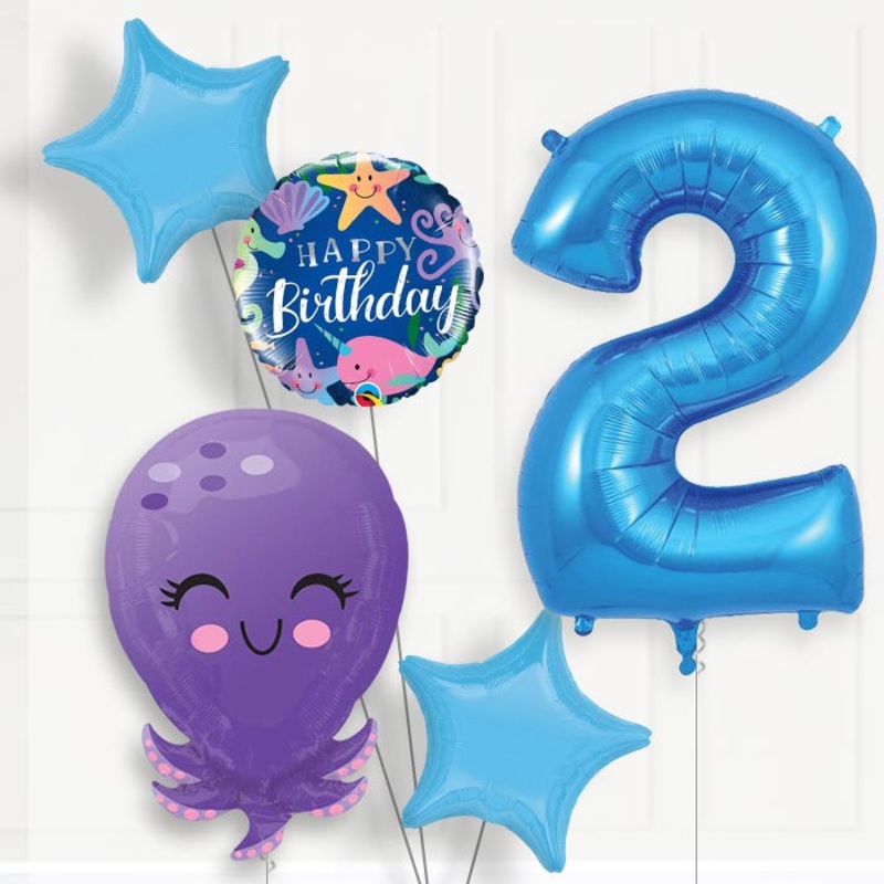Octopus Helium Balloon Package 2nd Birthday