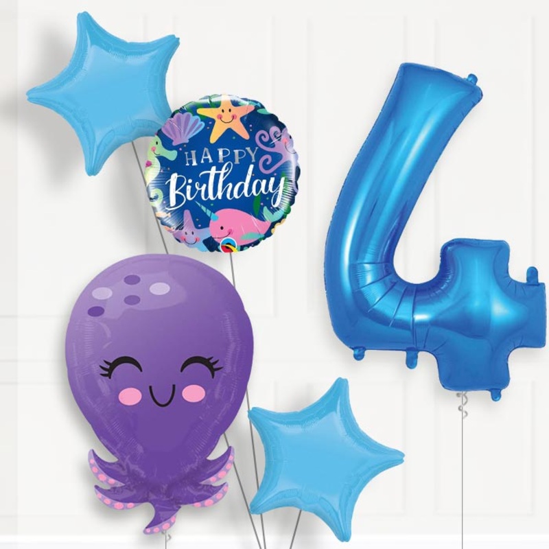 Octopus Helium Balloon Package 4th Birthday