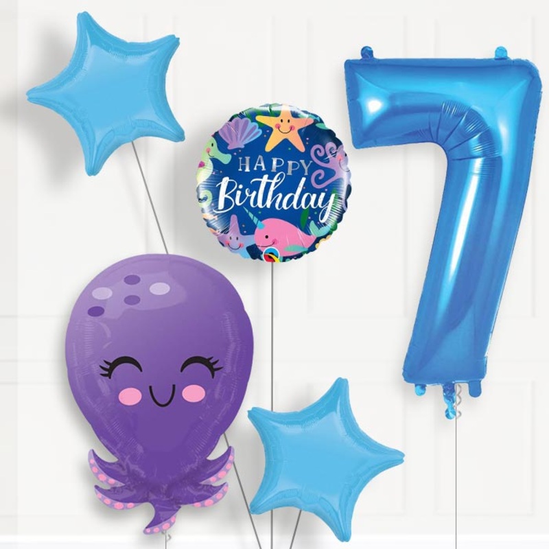 Octopus Helium Balloon Package 7th Birthday