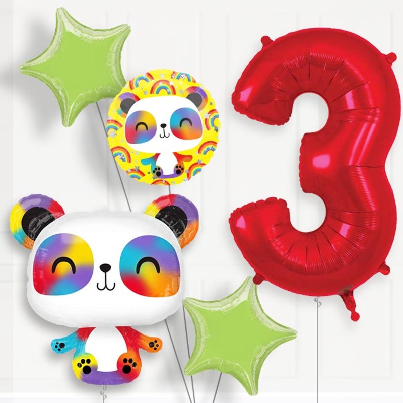 Panda Helium Balloon Package 3rd Birthday