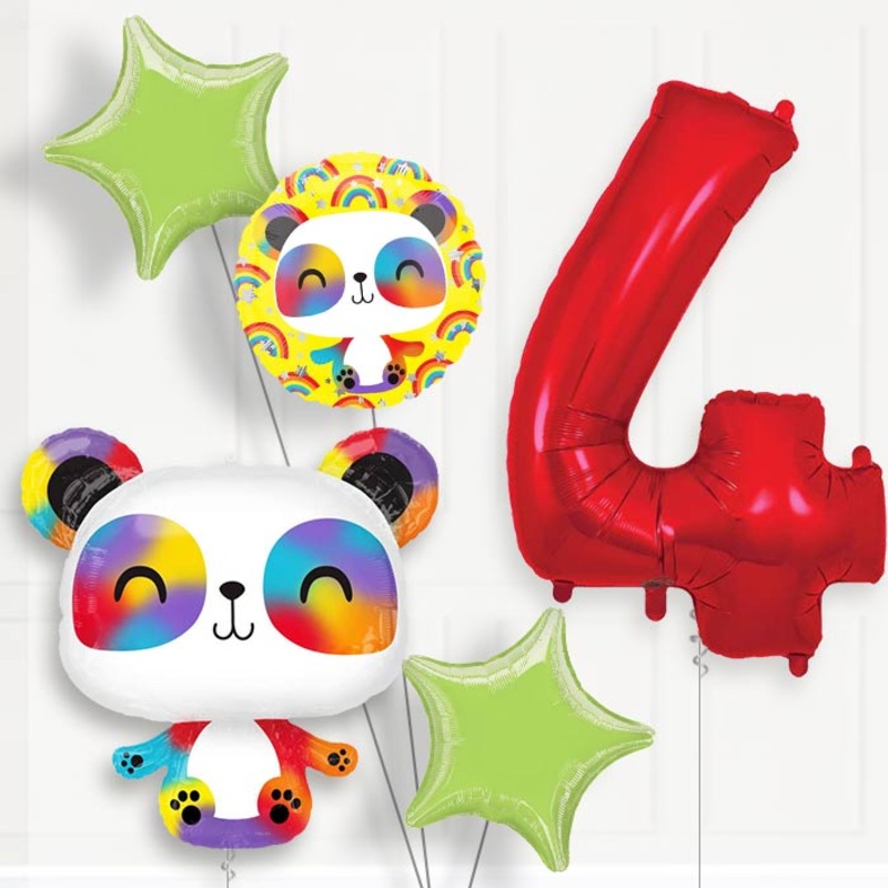 Panda Helium Balloon Package 4th Birthday