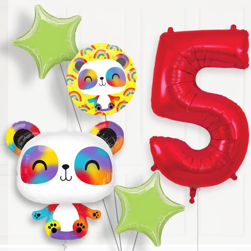 Panda Helium Balloon Package 5th Birthday