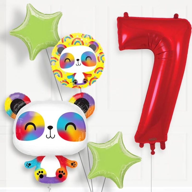 Panda Helium Balloon Package 7th Birthday
