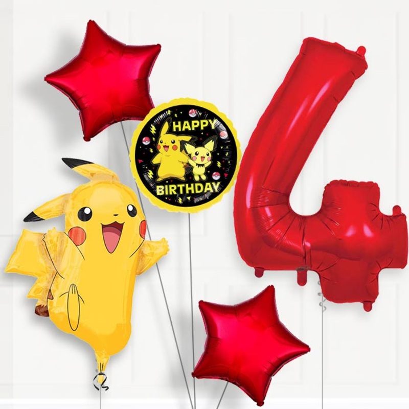 Pokemon Pikachu Helium Balloon Package 4th Birthday