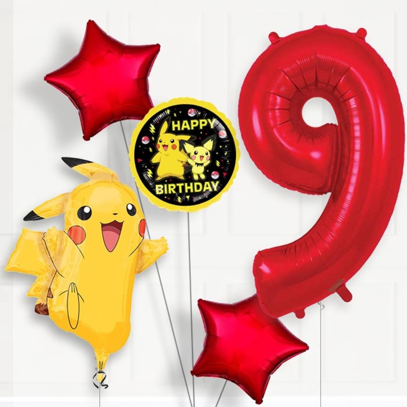 Pokemon Pikachu Helium Balloon Package 9th Birthday
