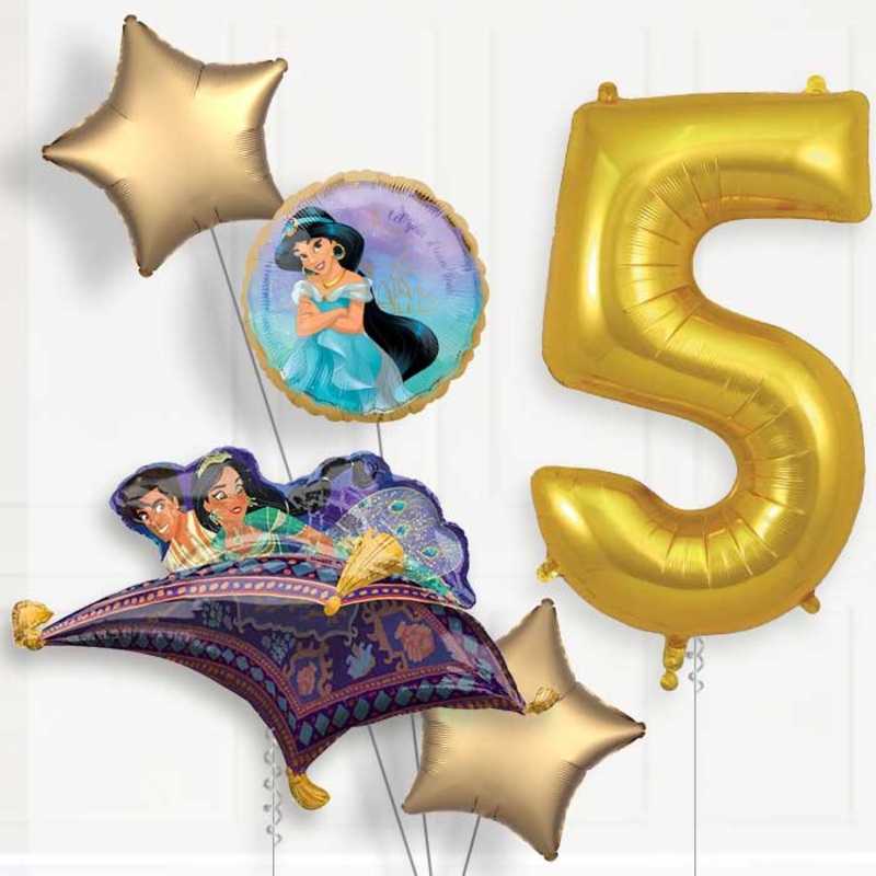 Princess Jasmine Helium Balloon Package 5th Birthday