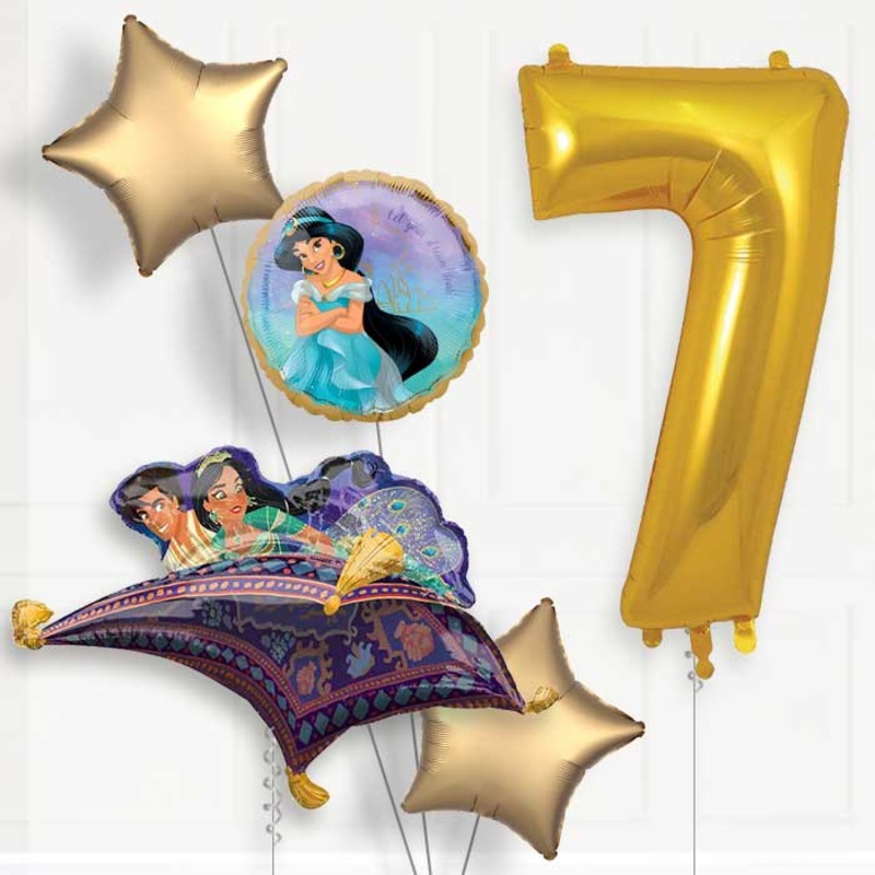 Princess Jasmine Helium Balloon Package 7th Birthday
