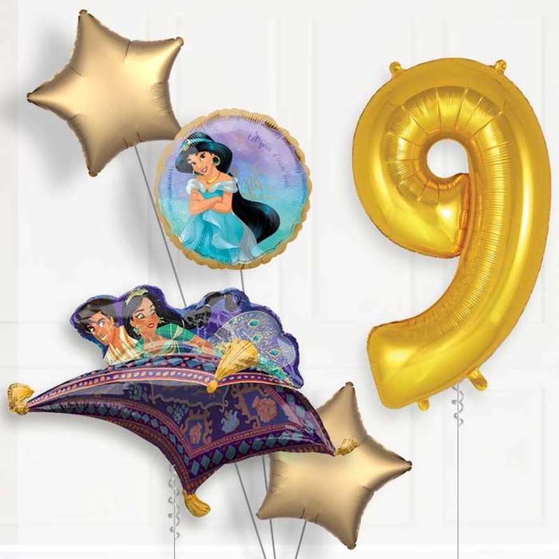 Princess Jasmine Helium Balloon Package 9th Birthday